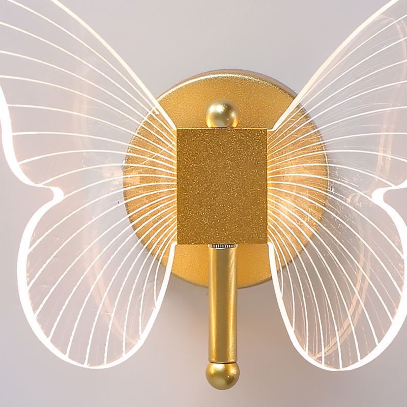 Butterfly Wall Lamp Light Luxury Bedside Warm Decoration - Lumina shop