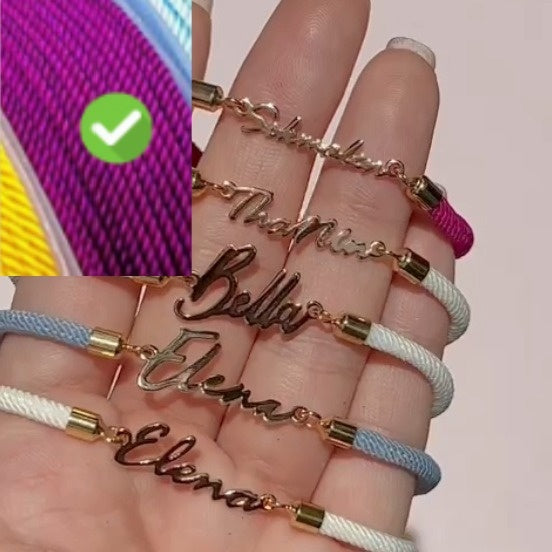 Personalized Colorful Rope Chain Custom Name Bracelet Personalized Adjustable Name Jewelry For Girls - Lumina shop