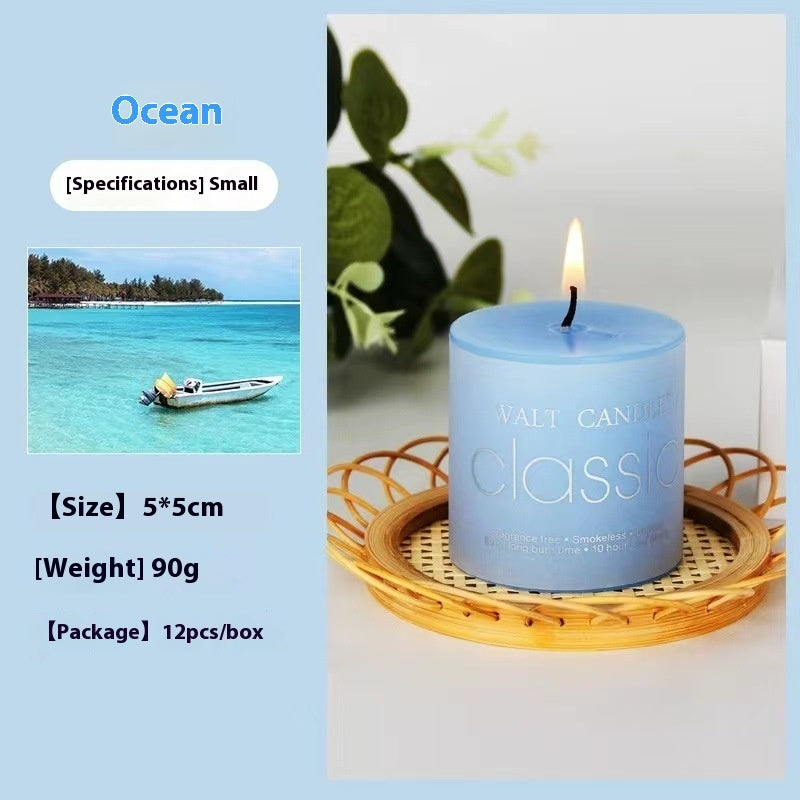 Cylindrical Color Aromatherapy Candle Brilliant Fragrance Candle Smokeless Candles - Lumina shop