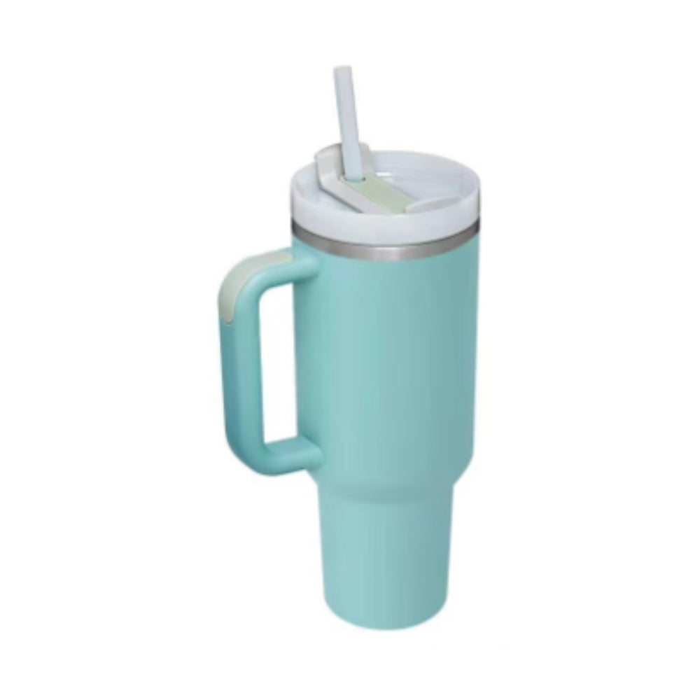 40 Oz Tumbler With Handle Straw Insulated, Stainless Steel Spill Proof Vacuum Coffee Cup Tumbler With Lid Tapered Mug - Lumina shop