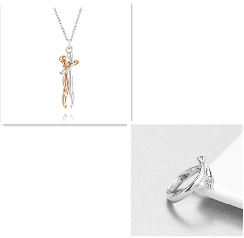 Love Hug Necklace Unisex Men Women Couple Jewelry Simple Temperament Clavicle Chain Valentines Day Lover Gift - Lumina shop