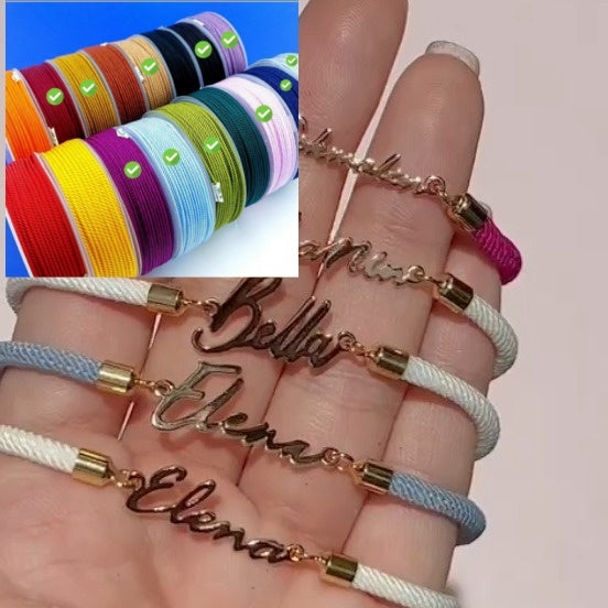 Personalized Colorful Rope Chain Custom Name Bracelet Personalized Adjustable Name Jewelry For Girls - Lumina shop