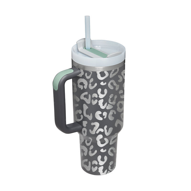 40 Oz Tumbler With Handle Straw Insulated, Stainless Steel Spill Proof Vacuum Coffee Cup Tumbler With Lid Tapered Mug - Lumina shop