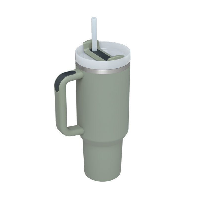 40 Oz Tumbler With Handle Straw Insulated, Stainless Steel Spill Proof Vacuum Coffee Cup Tumbler With Lid Tapered Mug - Lumina shop