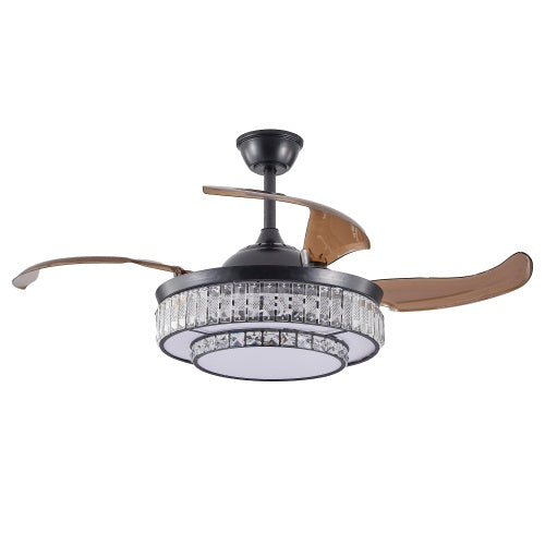 Modern LED Retractable Ceiling Fan With Light And Remote Control - Lumina shop