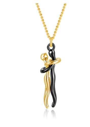 Love Hug Necklace Unisex Men Women Couple Jewelry Simple Temperament Clavicle Chain Valentines Day Lover Gift - Lumina shop