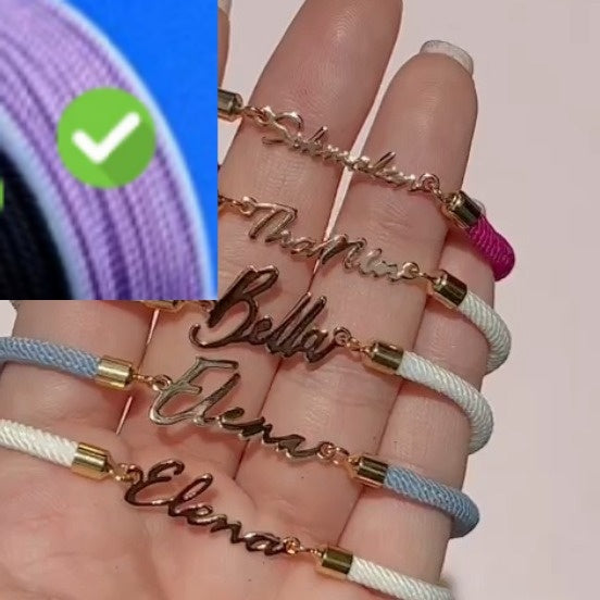 Personalized Colorful Rope Chain Custom Name Bracelet Personalized Adjustable Name Jewelry For Girls - Lumina shop
