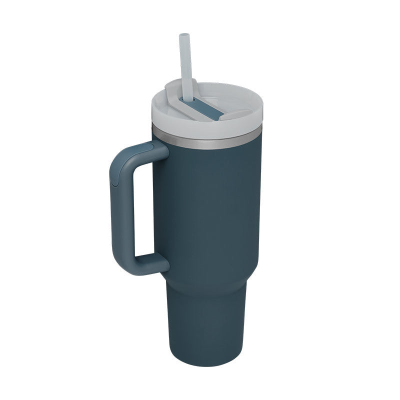 40 Oz Tumbler With Handle Straw Insulated, Stainless Steel Spill Proof Vacuum Coffee Cup Tumbler With Lid Tapered Mug - Lumina shop