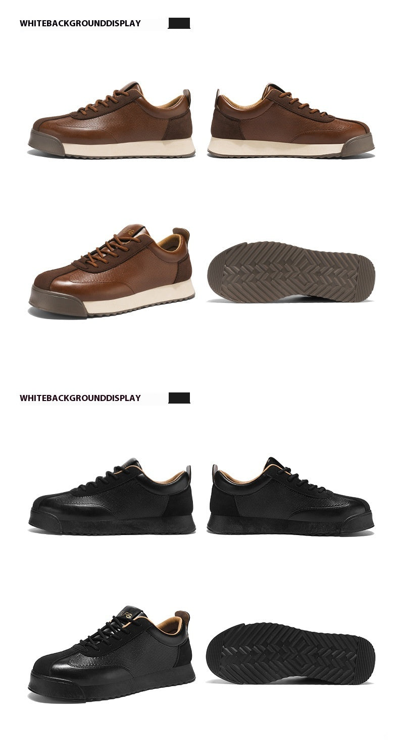 Men’s Black Leather Work Shoes – Low-Cut Casual Business Footwear, Comfortable Office & Daily Wear | Luminashop