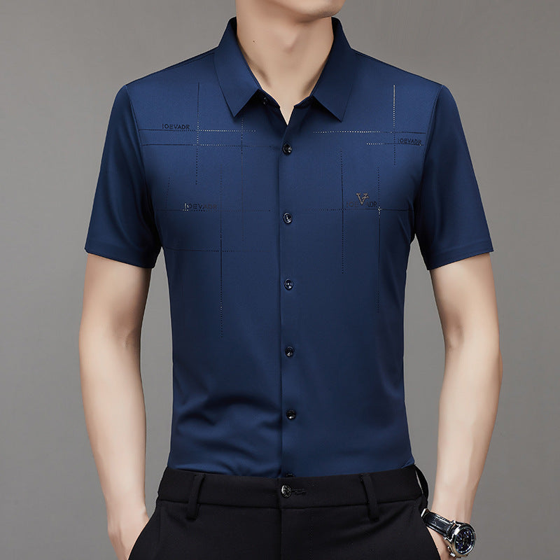 Summer New Men's Short-sleeved Shirt Seamless Business Shirt - Lumina shop