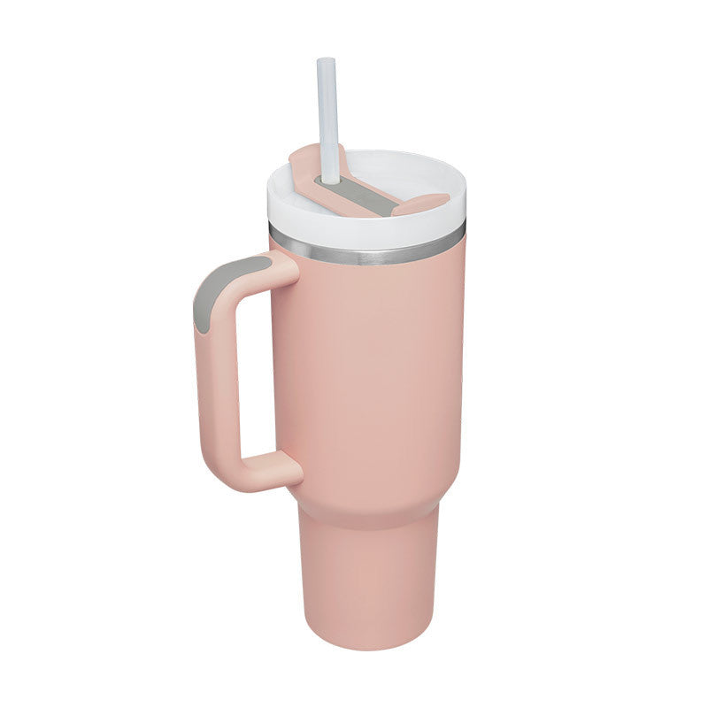 40 Oz Tumbler With Handle Straw Insulated, Stainless Steel Spill Proof Vacuum Coffee Cup Tumbler With Lid Tapered Mug - Lumina shop