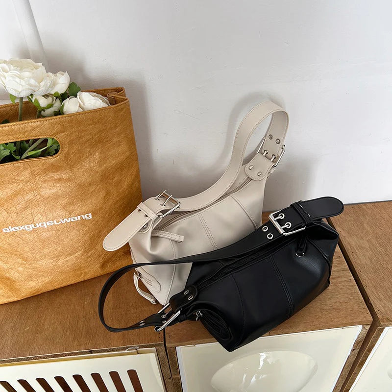 Y2K Style Shoulder Bag for Women – Trendy Motorcycle Handbag - Minimalist Streetwear | Luminashop