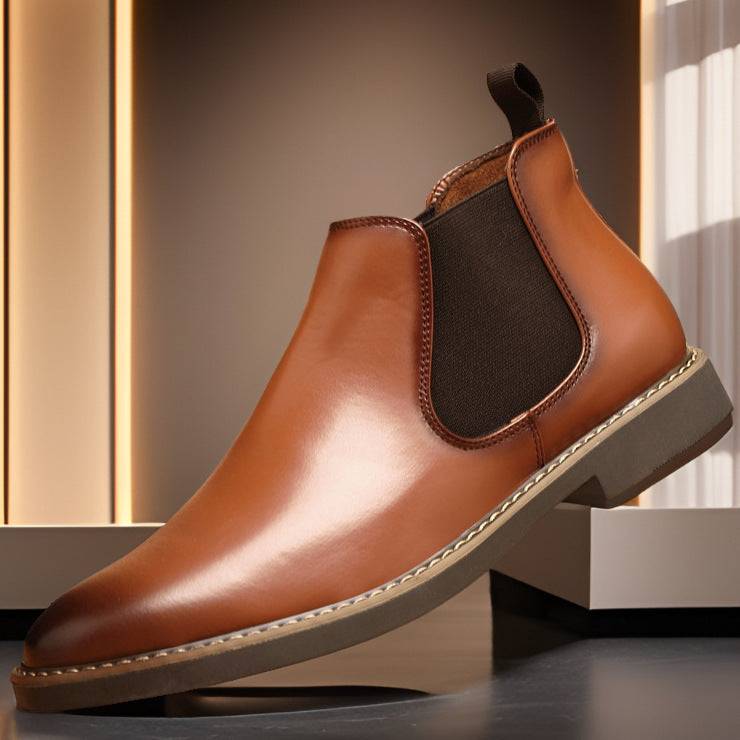 Men's Boots Plus Size British Style Leather Boots Youth All-matching - Lumina shop