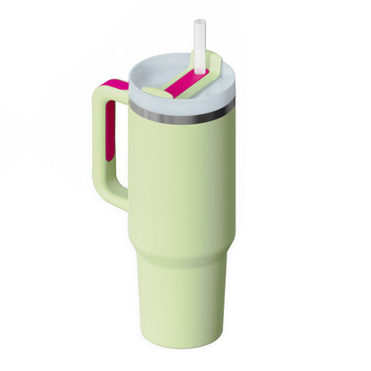 40 Oz Tumbler With Handle Straw Insulated, Stainless Steel Spill Proof Vacuum Coffee Cup Tumbler With Lid Tapered Mug - Lumina shop