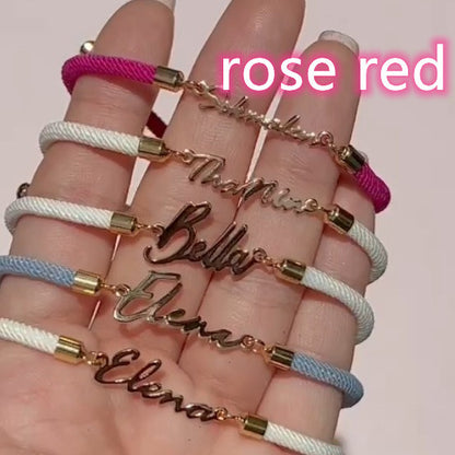 Personalized Colorful Rope Chain Custom Name Bracelet Personalized Adjustable Name Jewelry For Girls - Lumina shop