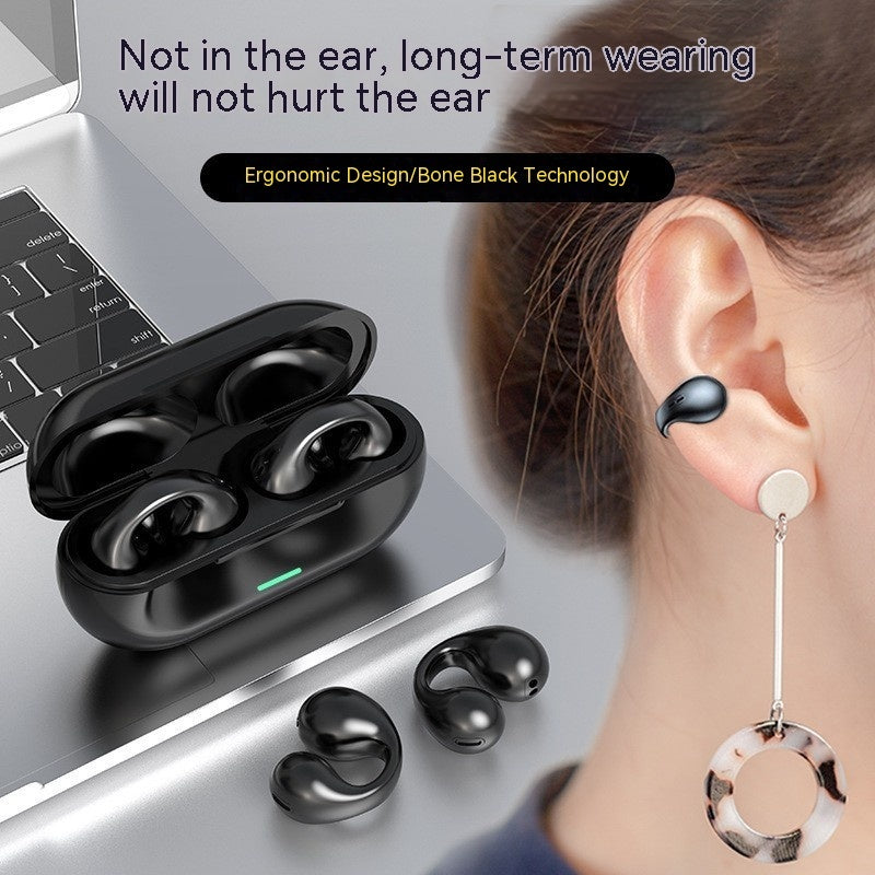 Wireless Ear Clip Bluetooth Headset TWS Comfortable Wear Not In-Ear Sports Wireless Bone Conduction 5.3 Bluetooth Headset - Lumina shop