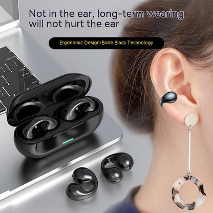 Wireless Ear Clip Bluetooth Headset TWS Comfortable Wear Not In-Ear Sports Wireless Bone Conduction 5.3 Bluetooth Headset - Lumina shop