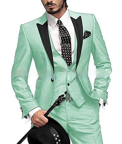 Black Collar Color Blocked Three Piece Set - Lumina shop