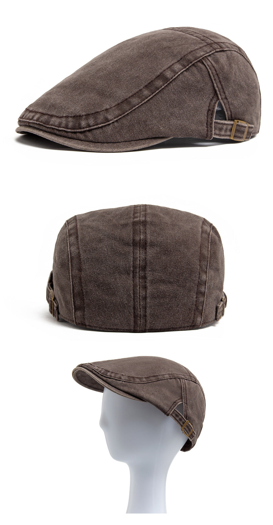 Retro Washed Denim Hat – Unisex Cowboy Beret Fashion Casual Baseball Cap | Luminashop