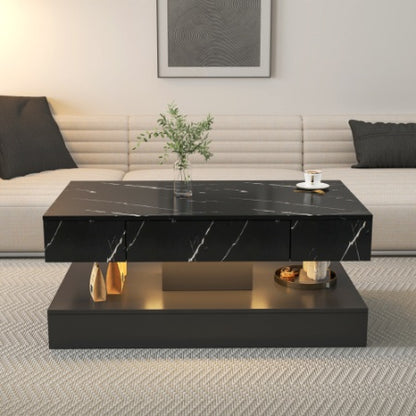 6.93IN High LED Coffee Table,Modern Coffee Table For Large Living Room Furniture,LED Lights - Lumina shop