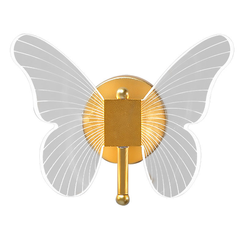 Butterfly Wall Lamp Light Luxury Bedside Warm Decoration - Lumina shop
