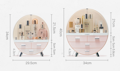 Net Celebrity Creative Cosmetics Drawer-Type Desktop Organizer – Dustproof Lipstick & Skincare Storage Rack | Luminashop