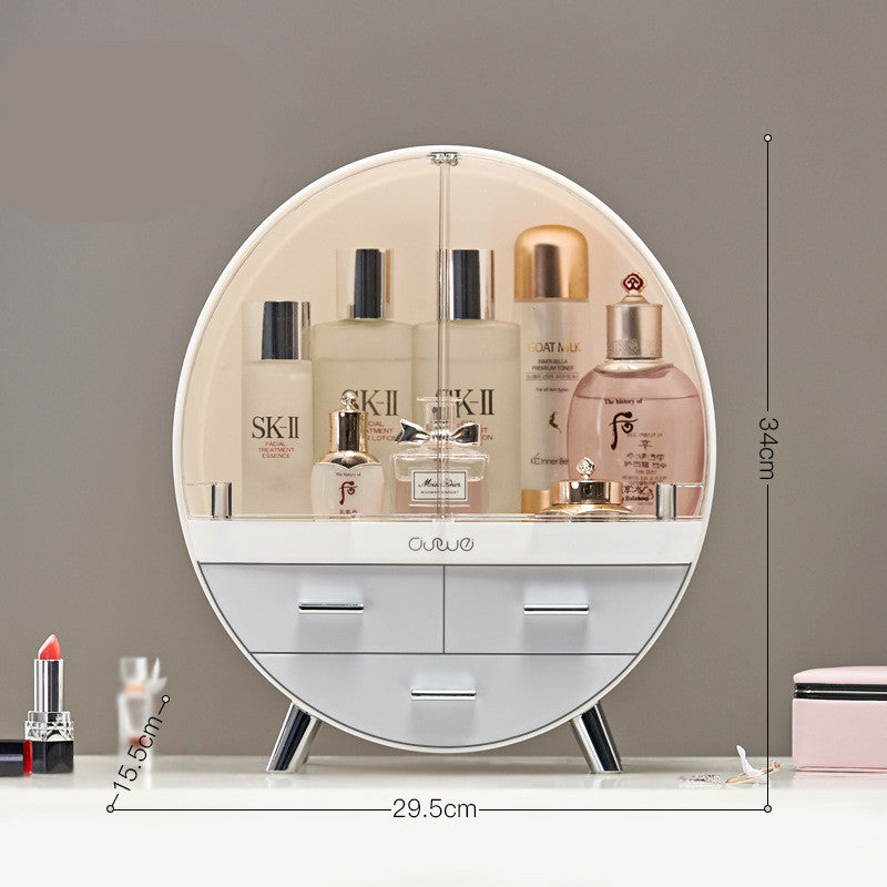 Net Celebrity Creative Cosmetics Drawer-Type Desktop Organizer – Dustproof Lipstick & Skincare Storage Rack | Luminashop