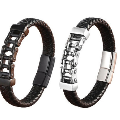 Leather Braided Bracelet,Men'S Cowhide Jewelry - Lumina shop
