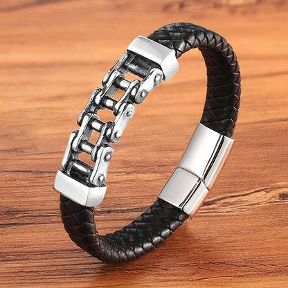 Leather Braided Bracelet,Men'S Cowhide Jewelry - Lumina shop