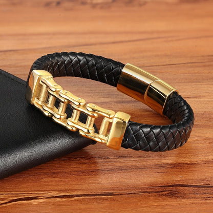 Leather Braided Bracelet,Men'S Cowhide Jewelry - Lumina shop