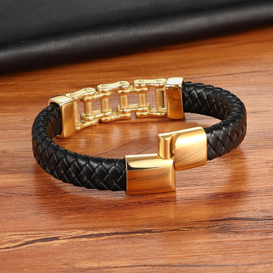 Leather Braided Bracelet,Men'S Cowhide Jewelry - Lumina shop