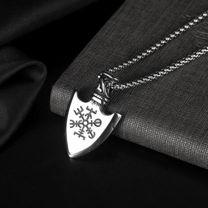 European And American Retro Stainless Steel Shield Men's Pendant - Lumina shop