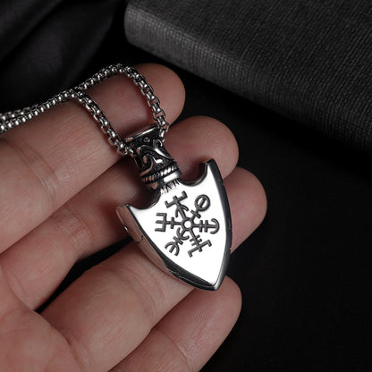 European And American Retro Stainless Steel Shield Men's Pendant - Lumina shop