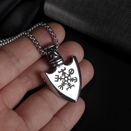 European And American Retro Stainless Steel Shield Men's Pendant - Lumina shop
