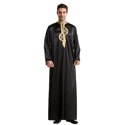 Arabian Middle East Stand Collar Embroidered Robe – Timeless Elegance & Cultural Style | Luminashop