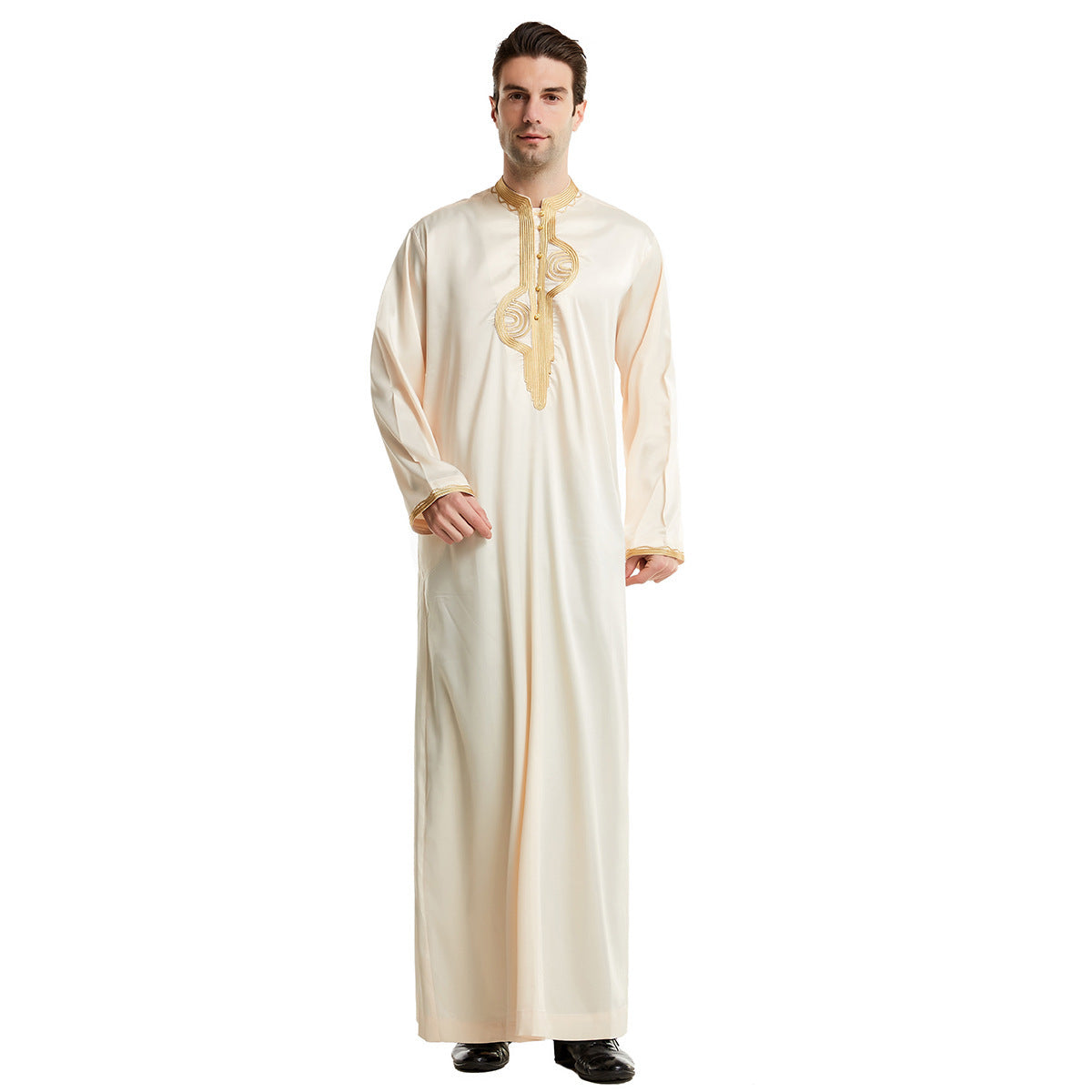 Arabian Middle East Stand Collar Embroidered Robe – Timeless Elegance & Cultural Style | Luminashop