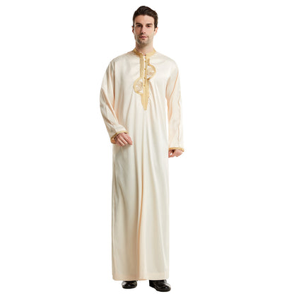 Arabian Middle East Stand Collar Embroidered Robe – Timeless Elegance & Cultural Style | Luminashop