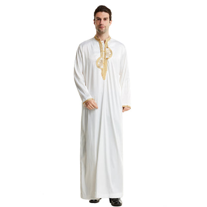 Arabian Middle East Stand Collar Embroidered Robe – Timeless Elegance & Cultural Style | Luminashop