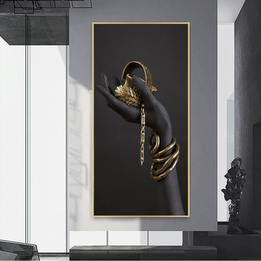 African Art Black Hands Holding Jewelry Canvas Paintings - Lumina shop