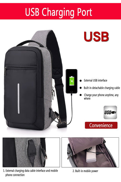 Anti-theft USB charging chest bag with you - My Store