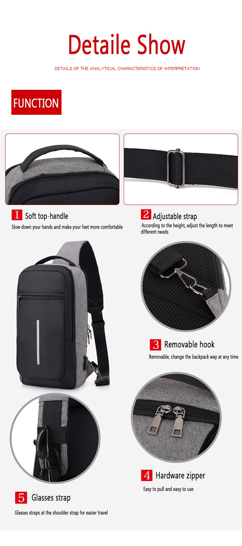 Anti-theft USB charging chest bag with you - My Store