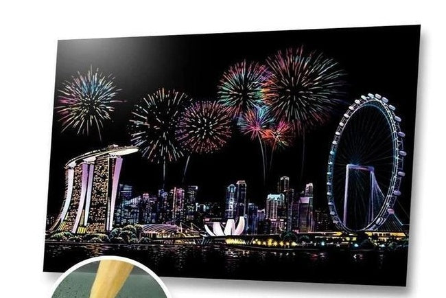 Decorative painting scratch Scraping painting drawing paper world Sightseeing pictures decoration birthday gifts - Lumina shop