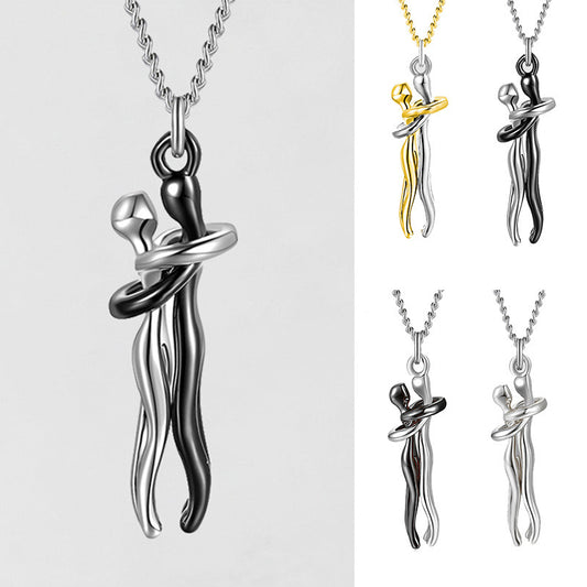 Love Hug Necklace Unisex Men Women Couple Jewelry Simple Temperament Clavicle Chain Valentines Day Lover Gift - Lumina shop