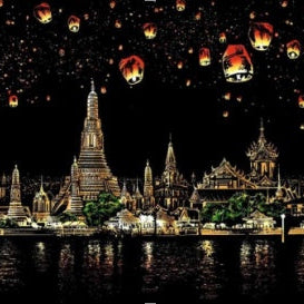 Decorative painting scratch Scraping painting drawing paper world Sightseeing pictures decoration birthday gifts - Lumina shop
