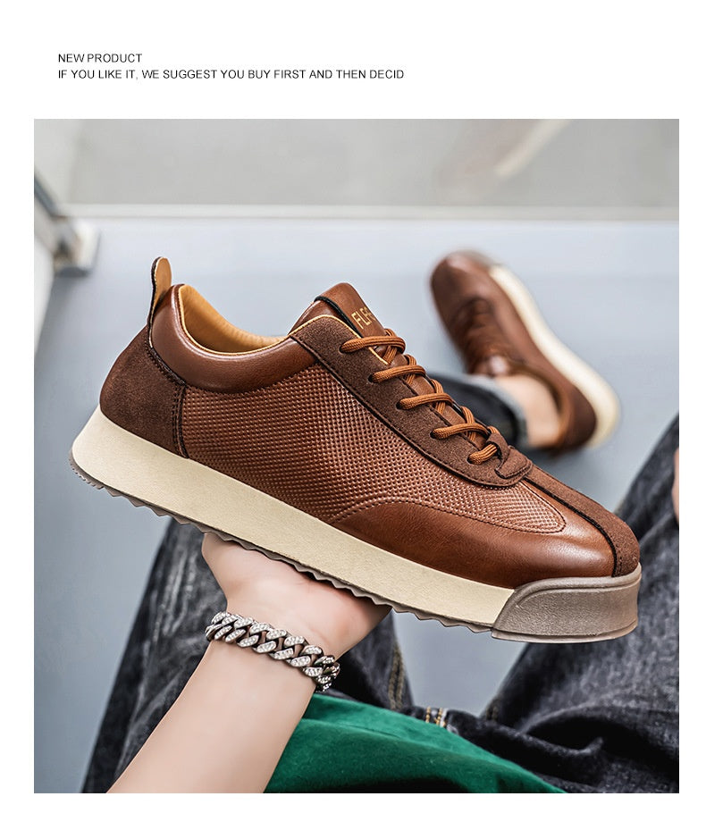 Men’s Black Leather Work Shoes – Low-Cut Casual Business Footwear, Comfortable Office & Daily Wear | Luminashop