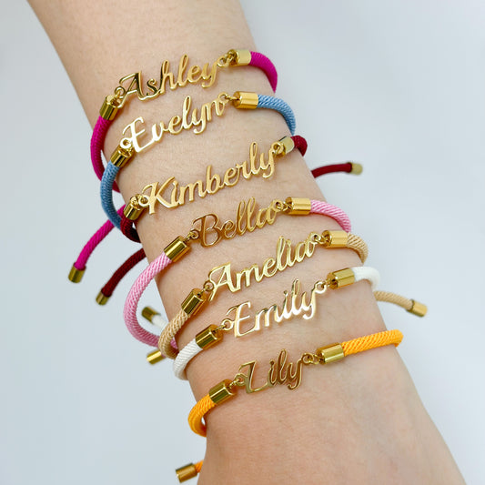 Personalized Colorful Rope Chain Custom Name Bracelet Personalized Adjustable Name Jewelry For Girls - Lumina shop