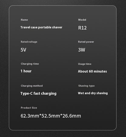 Portable Rotary Dual Ring Electric Shaver – Rechargeable Travel Mini Razor for Men | Luminashop