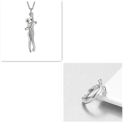Love Hug Necklace Unisex Men Women Couple Jewelry Simple Temperament Clavicle Chain Valentines Day Lover Gift - Lumina shop