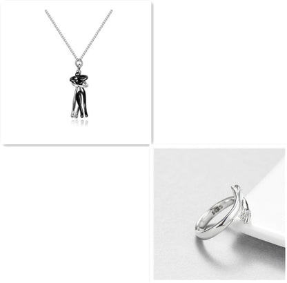 Love Hug Necklace Unisex Men Women Couple Jewelry Simple Temperament Clavicle Chain Valentines Day Lover Gift - Lumina shop