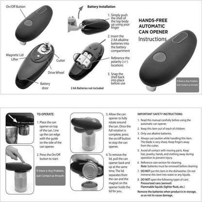 Electric Can Opener Automatic Jar Bottle Can Machine One Touch Portable Kitchen Tool Gadgets